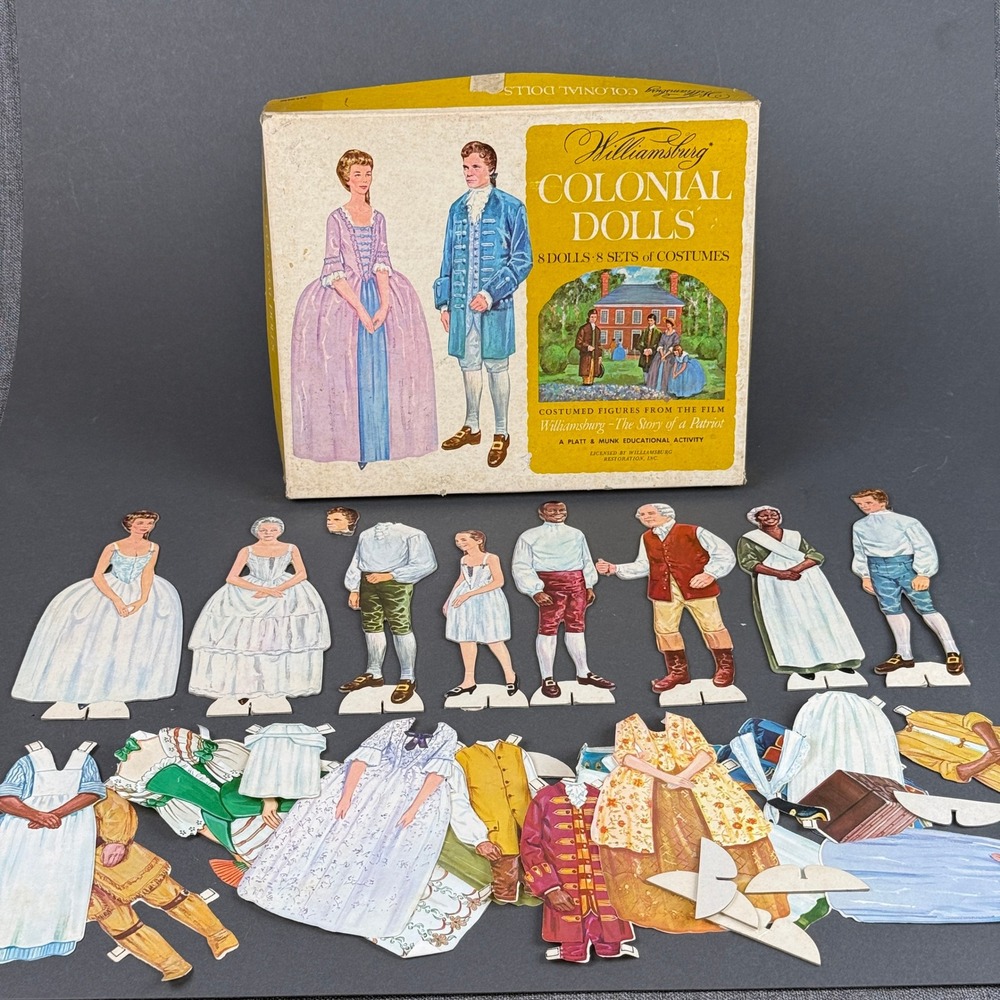 Platt Munk Williamsburg Colonial Dolls Paper Doll Set Vintage Fair Condition